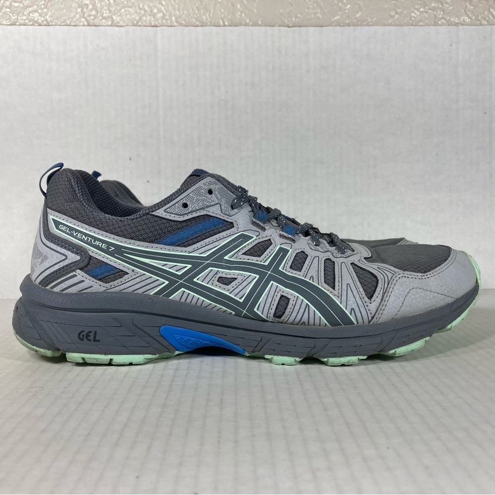 Asics Gel-Venture 7 Size 10.5 Womens Shoes Gray Blue Green Trail Running Hiking
